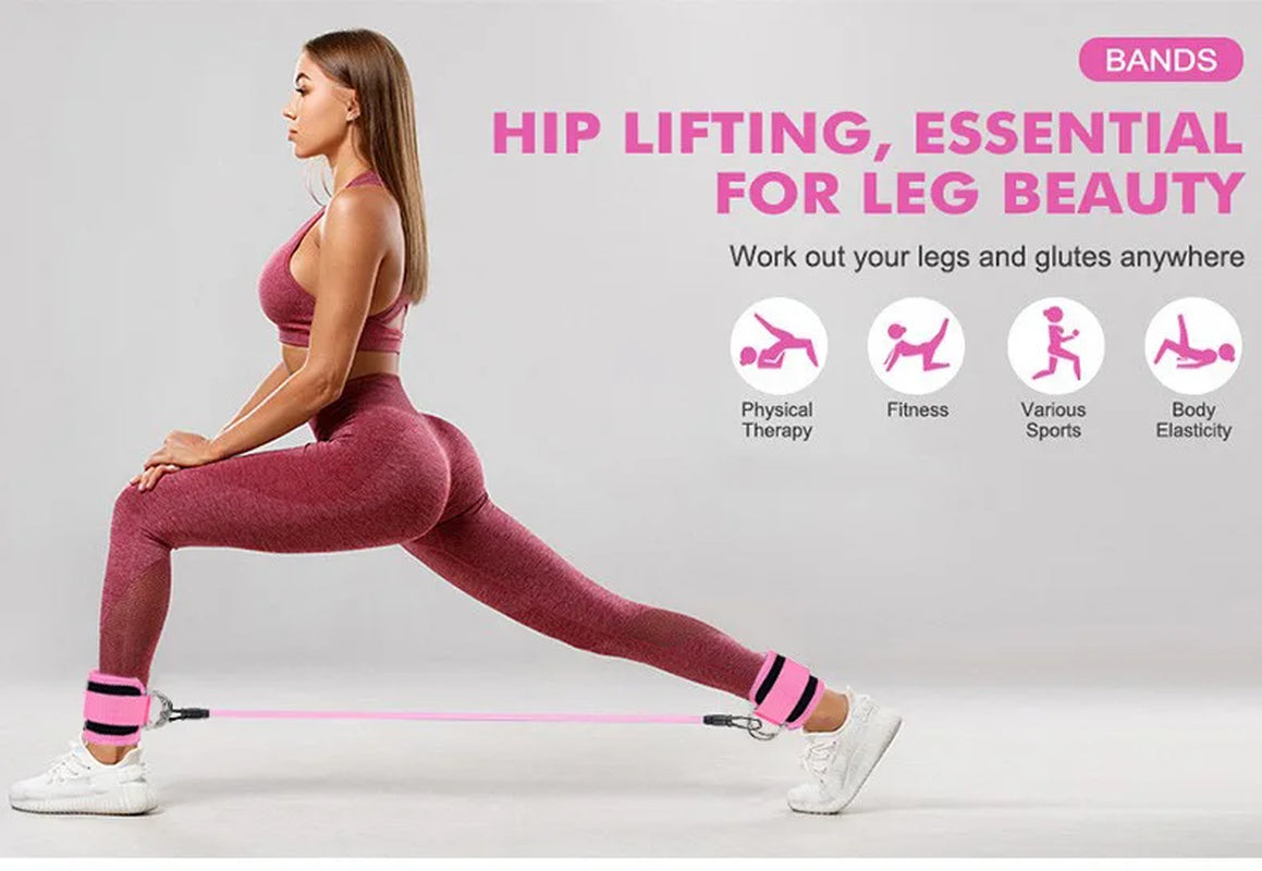 TPE Resistance Bands Ankle Straps Fitness Booty Band Squat Glute Workout Essential for Leg Beauty Yoga Gym Equipment