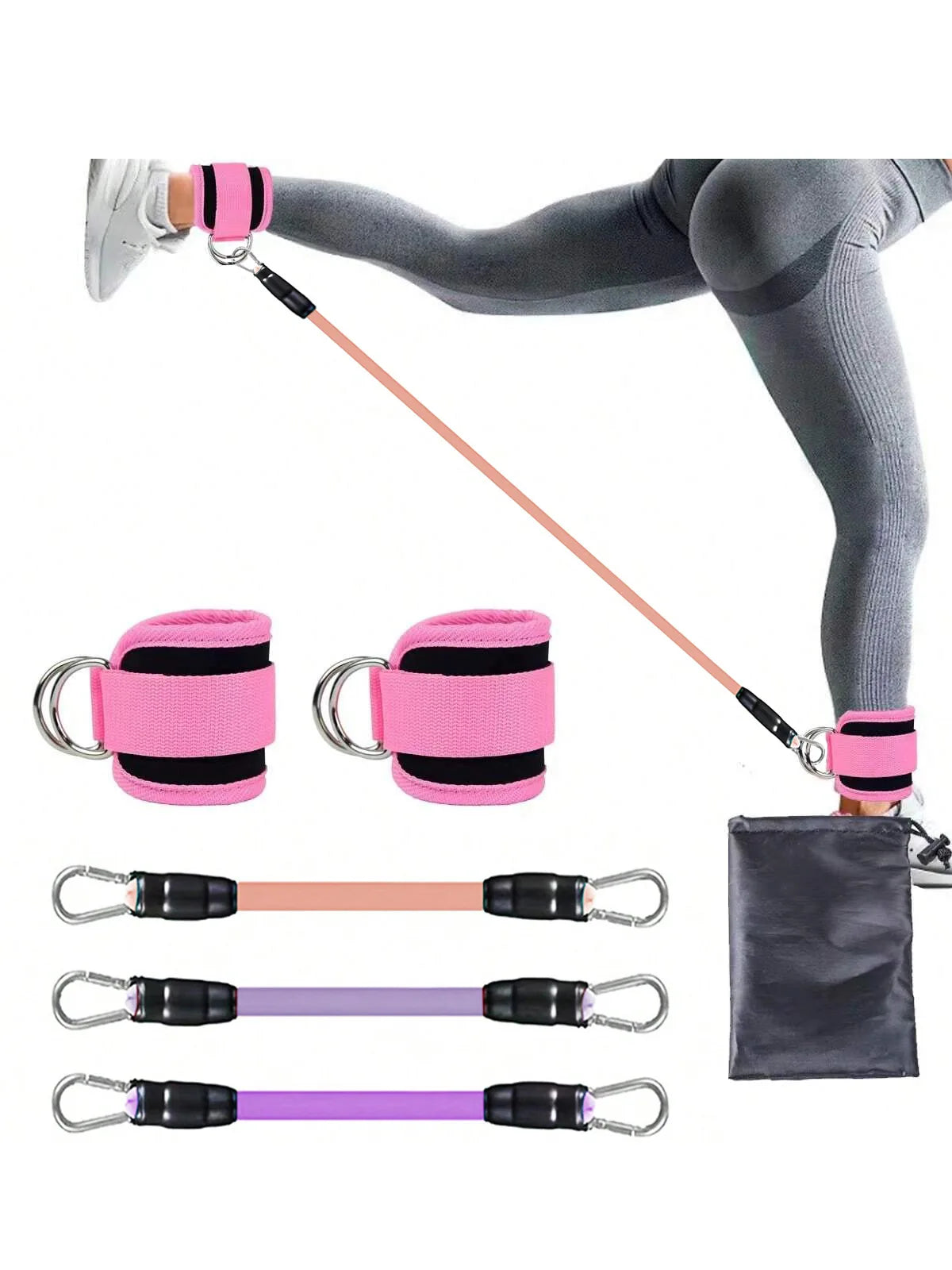 TPE Resistance Bands Ankle Straps Fitness Booty Band Squat Glute Workout Essential for Leg Beauty Yoga Gym Equipment