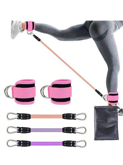 TPE Resistance Bands Ankle Straps Fitness Booty Band Squat Glute Workout Essential for Leg Beauty Yoga Gym Equipment
