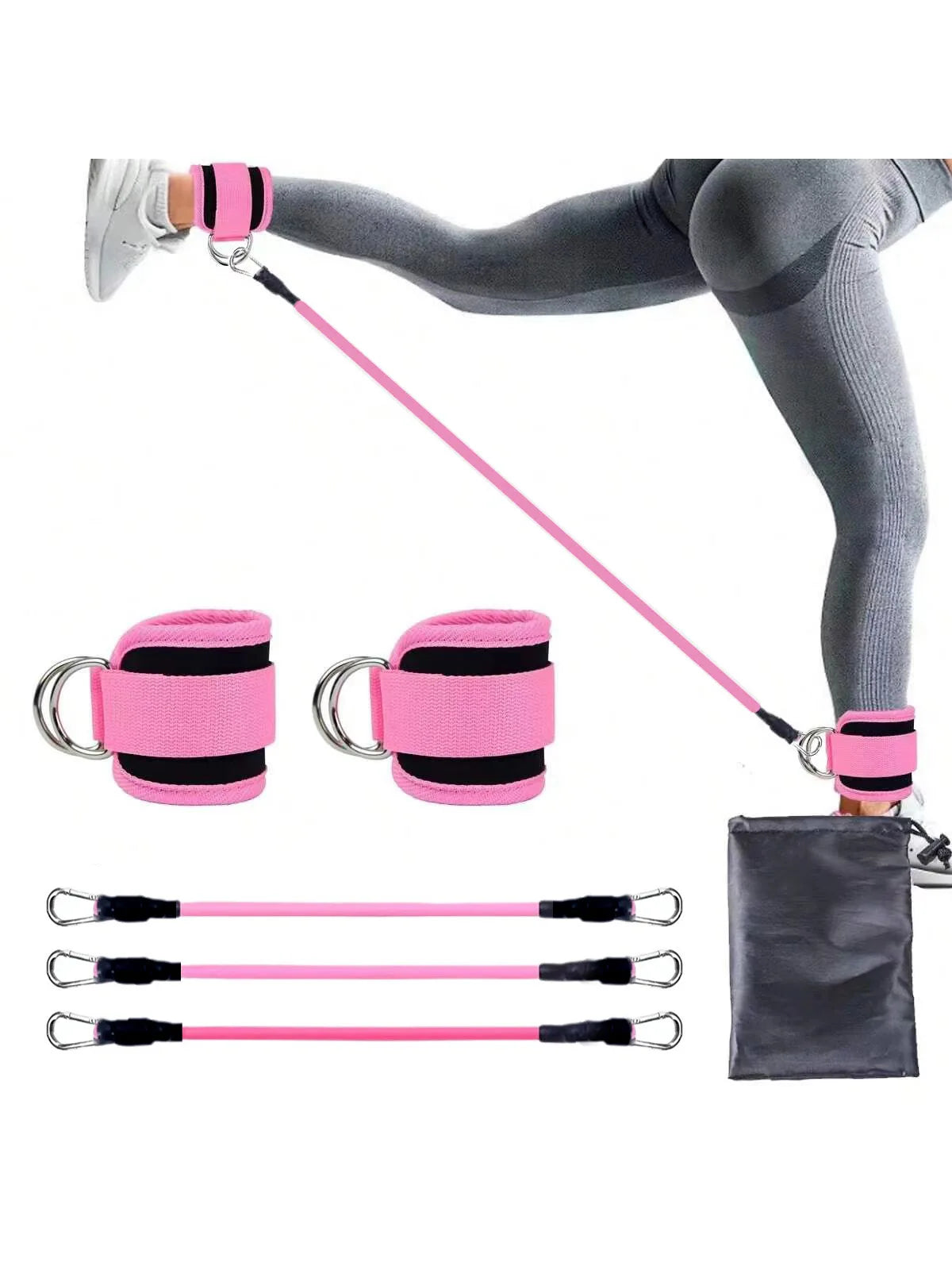 TPE Resistance Bands Ankle Straps Fitness Booty Band Squat Glute Workout Essential for Leg Beauty Yoga Gym Equipment