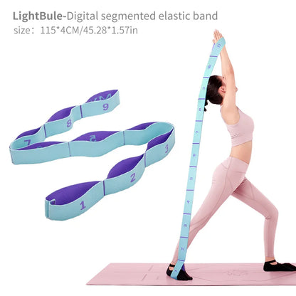 Elastic Yoga Stretching Strap with Loops, Stretch Strap for Ballet, Leg, Body, Stretch Band for Yoga, Dance, Pilates, Gymnastics