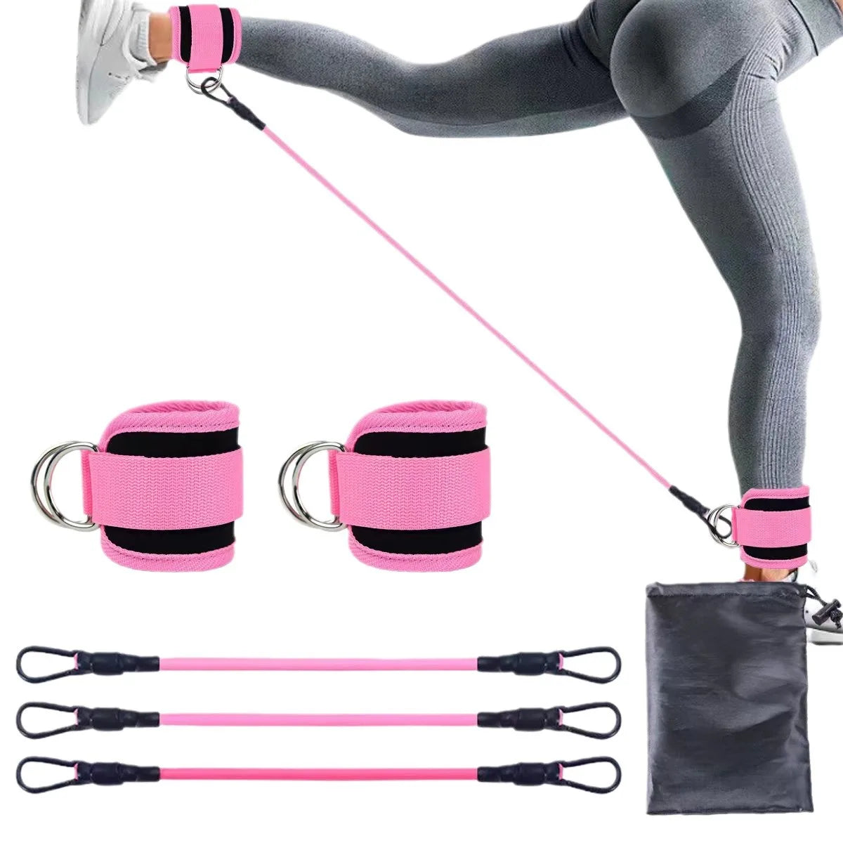 TPE Resistance Bands Ankle Straps Fitness Booty Band Squat Glute Workout Essential for Leg Beauty Yoga Gym Equipment