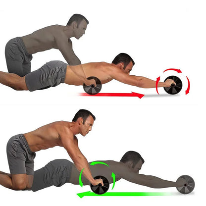 Ab Rollers Single Double Wheel Abdominal Muscle Silent Non-Slip Texture Roller Fitness Equipment for Gym Strength Workouts