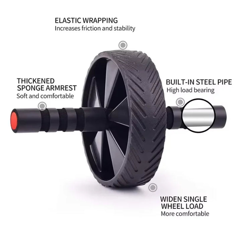 Ab Rollers Single Double Wheel Abdominal Muscle Silent Non-Slip Texture Roller Fitness Equipment for Gym Strength Workouts