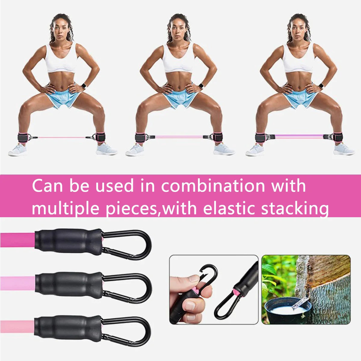 TPE Resistance Bands Ankle Straps Fitness Booty Band Squat Glute Workout Essential for Leg Beauty Yoga Gym Equipment