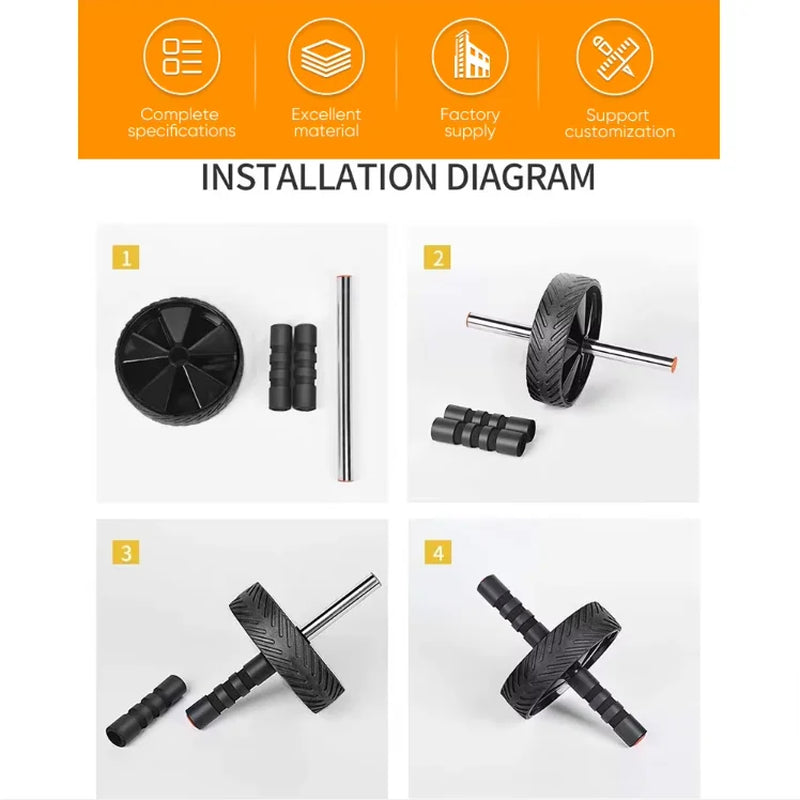 Ab Rollers Single Double Wheel Abdominal Muscle Silent Non-Slip Texture Roller Fitness Equipment for Gym Strength Workouts