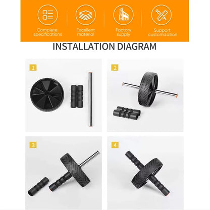 Ab Rollers Single Double Wheel Abdominal Muscle Silent Non-Slip Texture Roller Fitness Equipment for Gym Strength Workouts