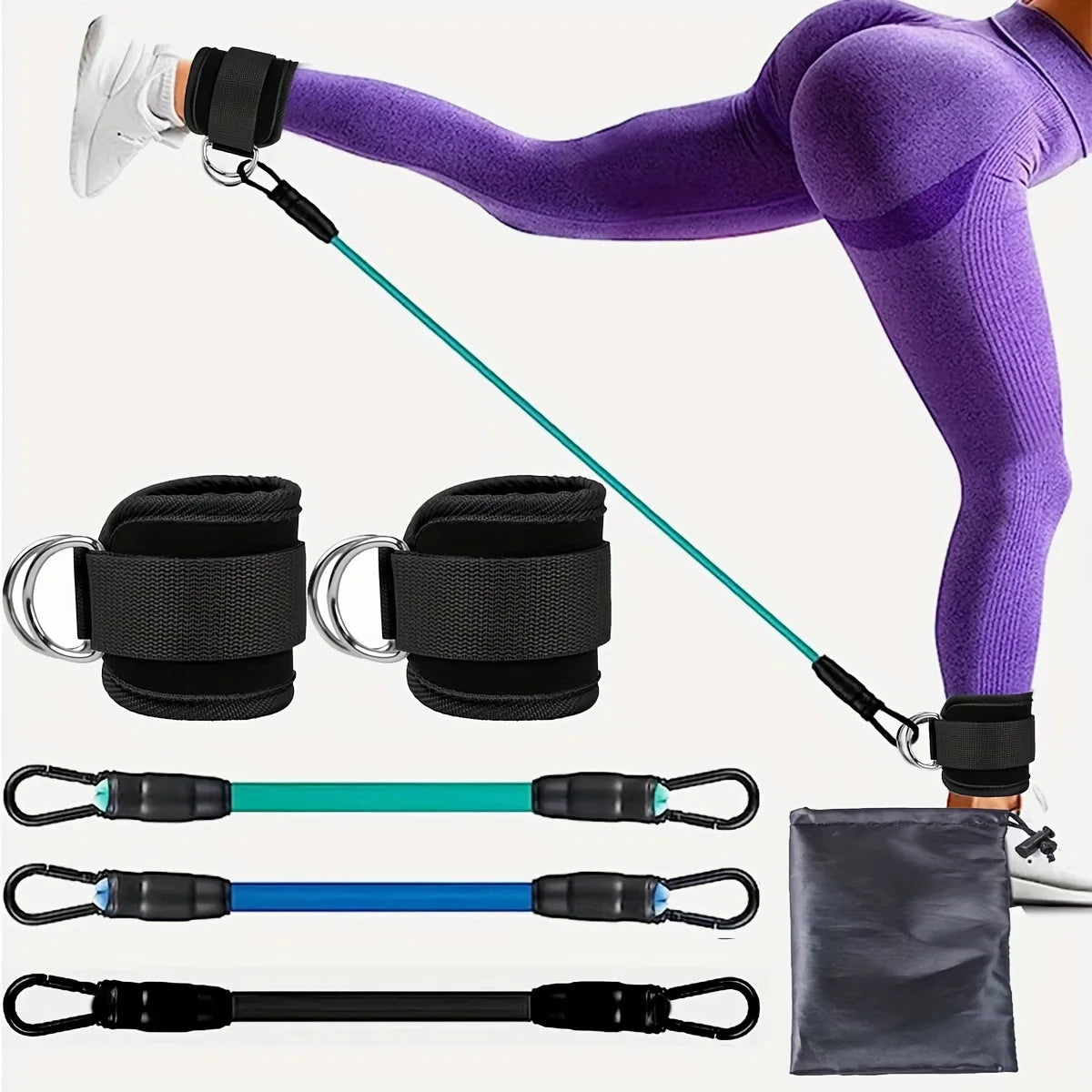 TPE Resistance Bands Ankle Straps Fitness Booty Band Squat Glute Workout Essential for Leg Beauty Yoga Gym Equipment